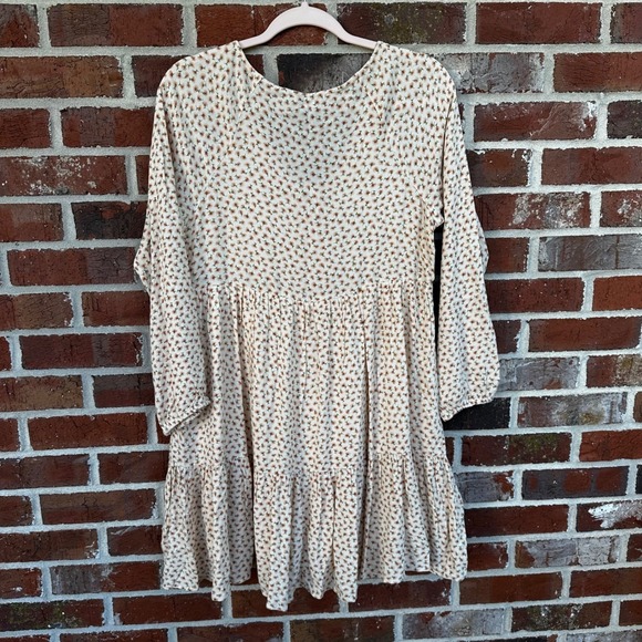 American Eagle Floral Print Long Sleeve Mini Dress Bohemian Cute size small fall - Picture 3 of 11